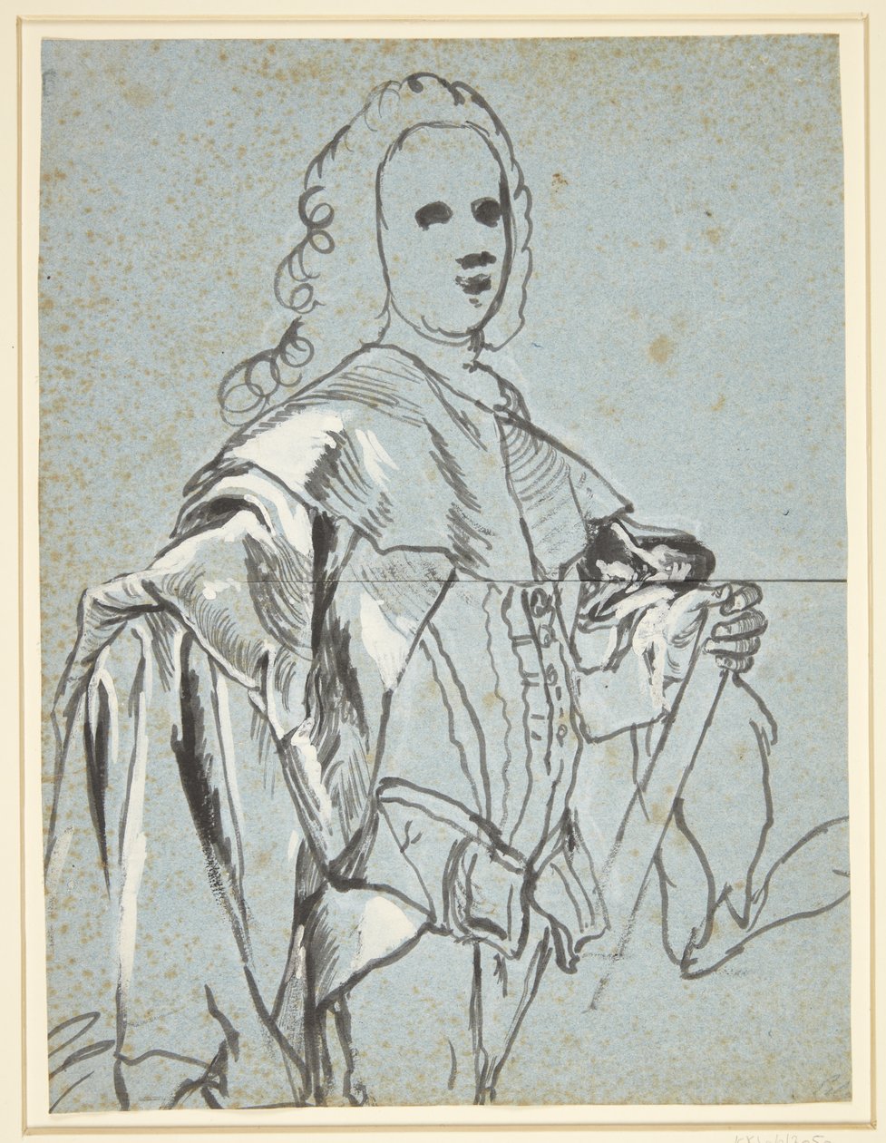 Studie voor een portret, vermoedelijk van A.G. Moltke door C.G. Pilo