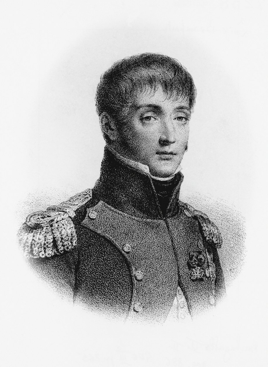Portret van Louis Bonaparte, Franse soldaat en koning van Holland van 1806 tot 1810, gravure door J.B. and Brown J. Rowbotham