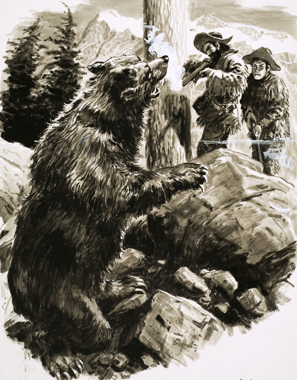 Amerikaanse grizzlybeer neergeschoten door pelsjagers door C.L. Doughty