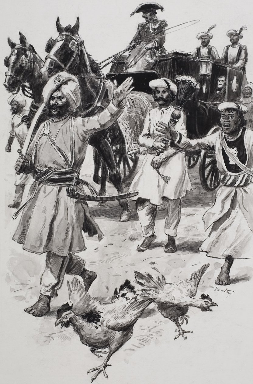 Oost-Indische Compagnie (gouache op papier) door C.L. Doughty