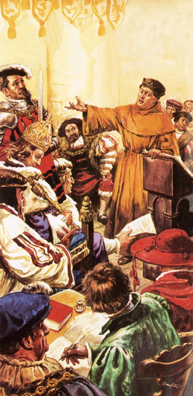 Luther voor de keizer van het Heilige Roomse Rijk, Karel V door C.L. Doughty