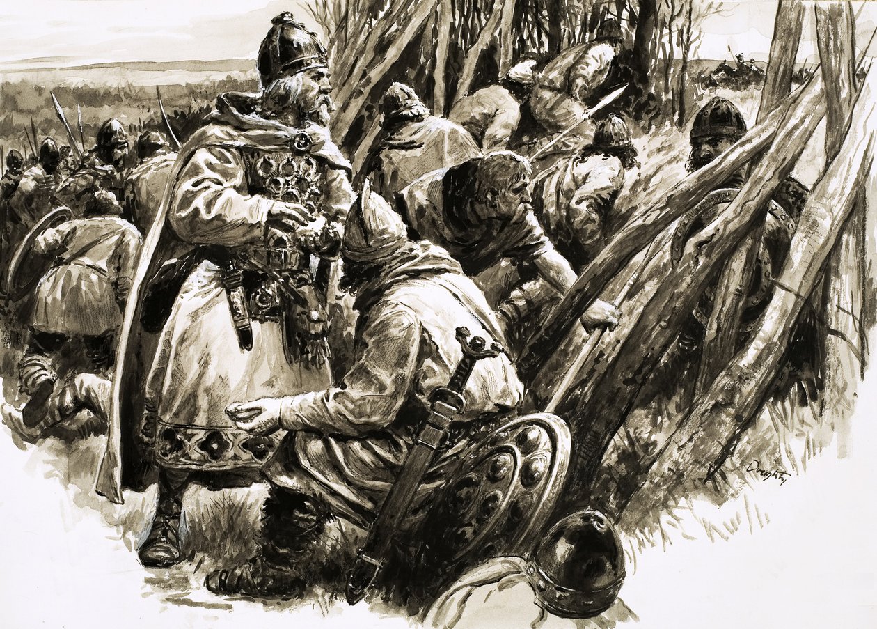 Met een kleine groep trouwe volgelingen trok Koning Alfred zich terug in de moerassen door C.L. Doughty