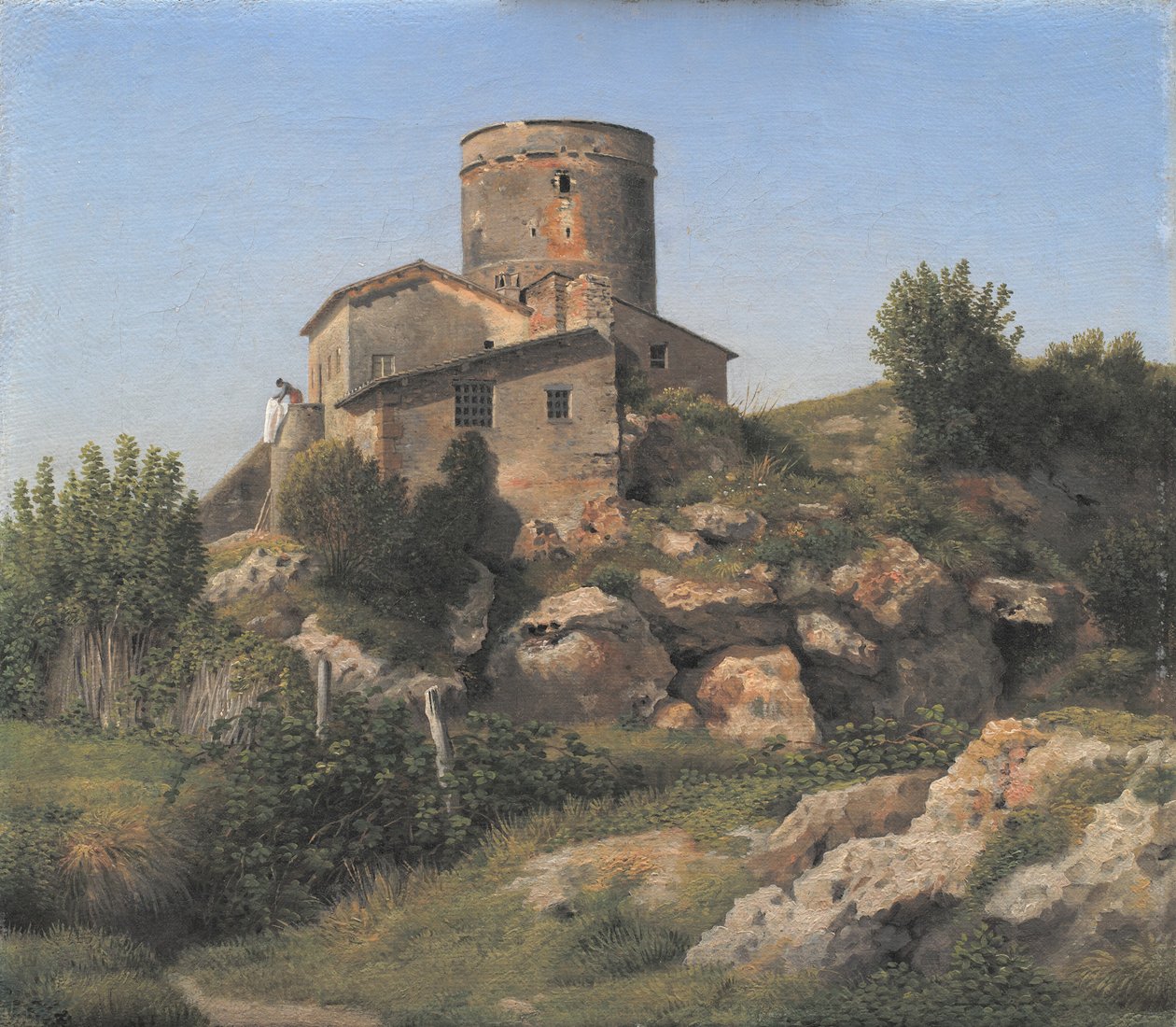 Een gebouw bij Tor di Quinto buiten Rome door Christoffer Wilhelm Eckersberg