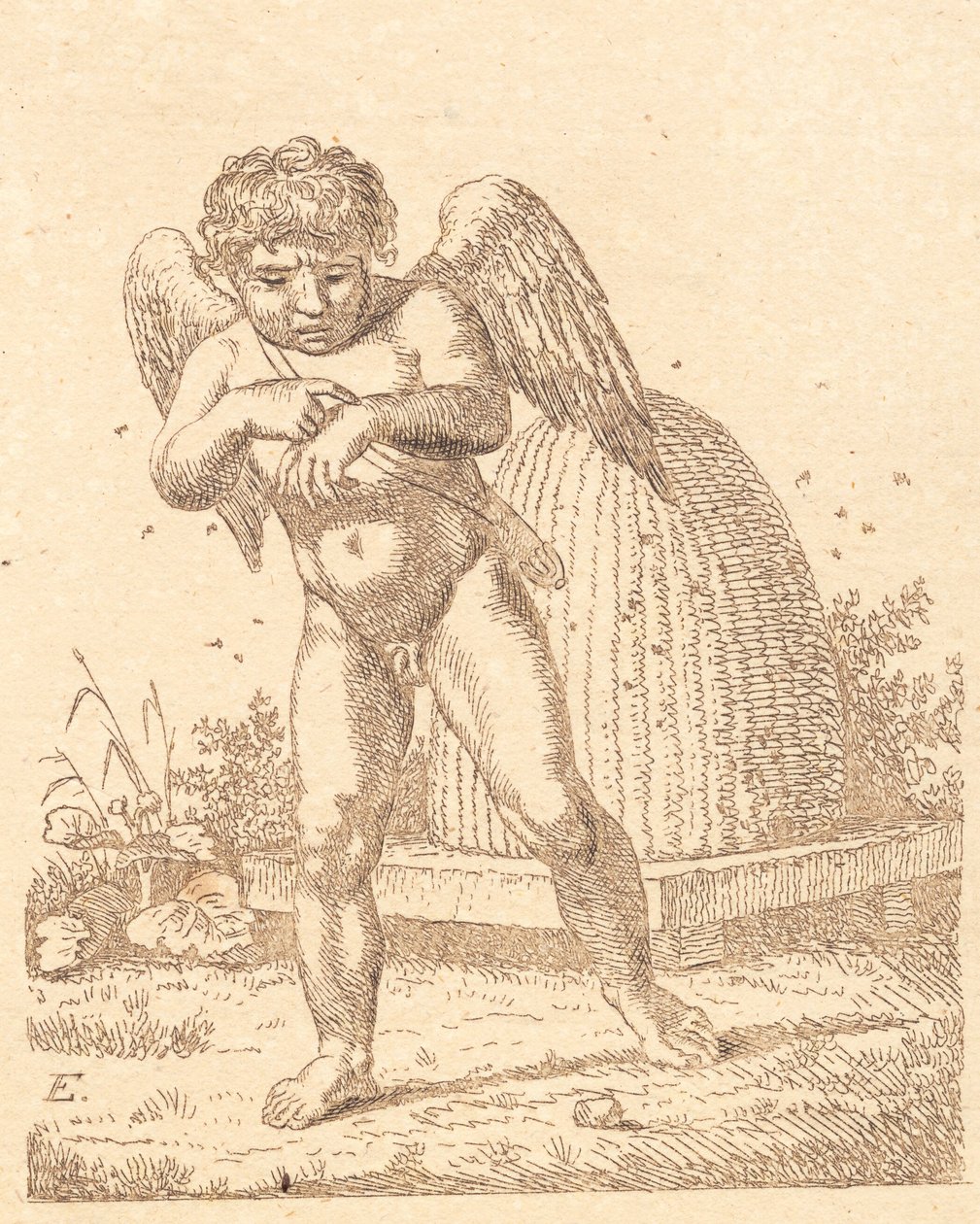 Amor gebeten door een bij door Christoffer Wilhelm Eckersberg
