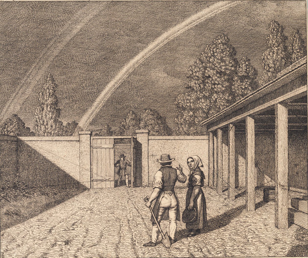Een dubbele regenboog. Illustratie bij "Linearperspectiven", Plaat V door Christoffer Wilhelm Eckersberg