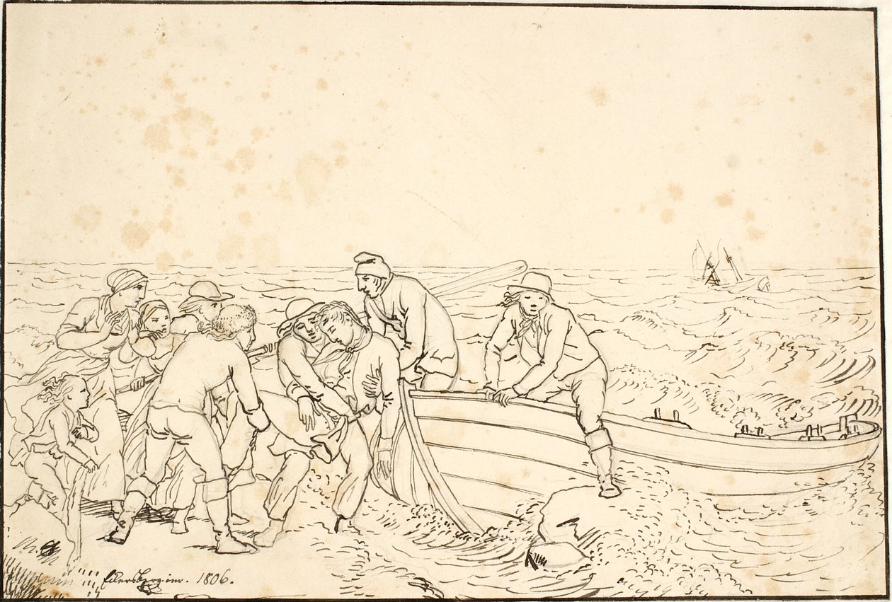 De vissers van Hornbæk door Christoffer Wilhelm Eckersberg