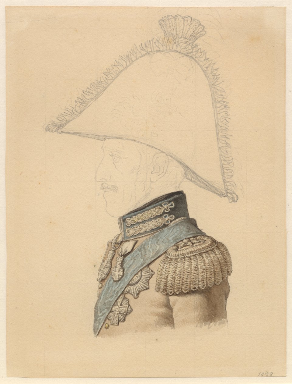 Portret van Frederik VI in Profiel naar Links door Christoffer Wilhelm Eckersberg