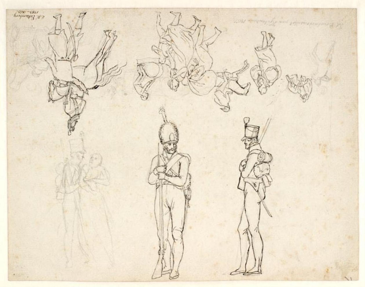 Ontwerp voor een Reeks Figuren in een Afbeelding van het Bombardement van Kopenhagen door Christoffer Wilhelm Eckersberg