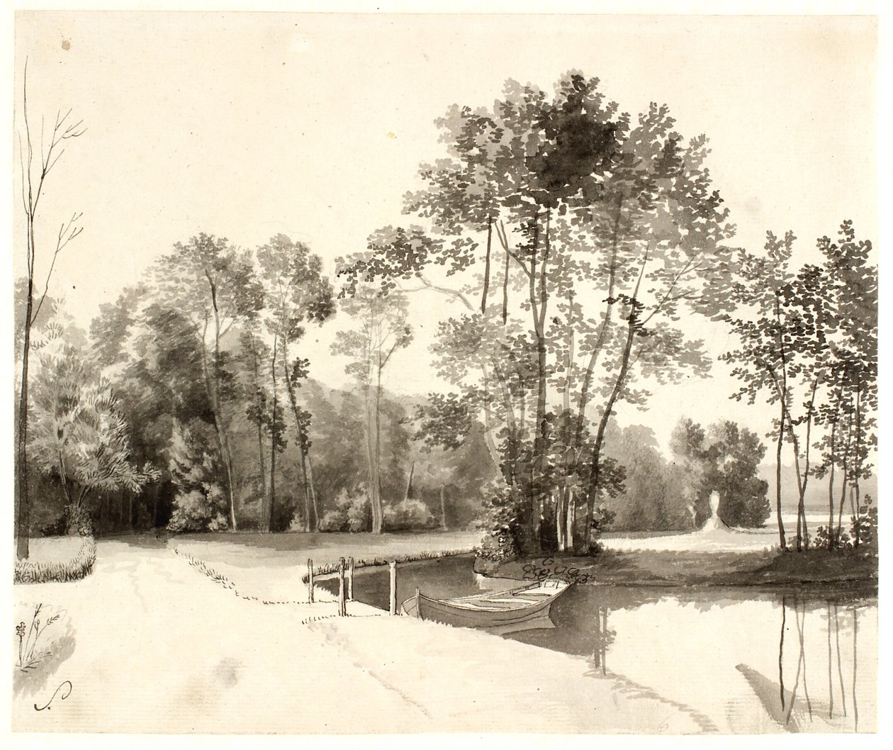 Gezicht op de Sanderumgaard-tuin door Christoffer Wilhelm Eckersberg