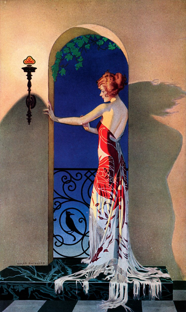 Modieuze vrouw uit de jaren 1920 in Spanje, ca. 1925 door C. Coles Phillips