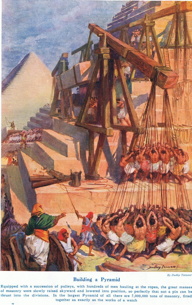 Een piramide bouwen, illustratie uit 
