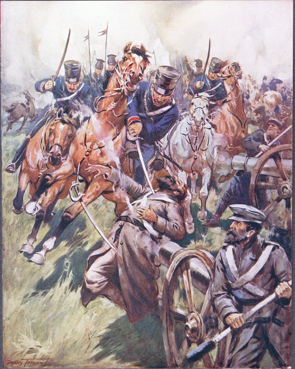 Kozak en Rus vielen van de sabelslag, illustratie uit 