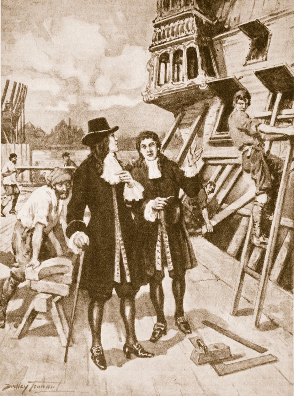 Peter de Grote in de scheepswerf van Deptford door C. Dudley Tennant
