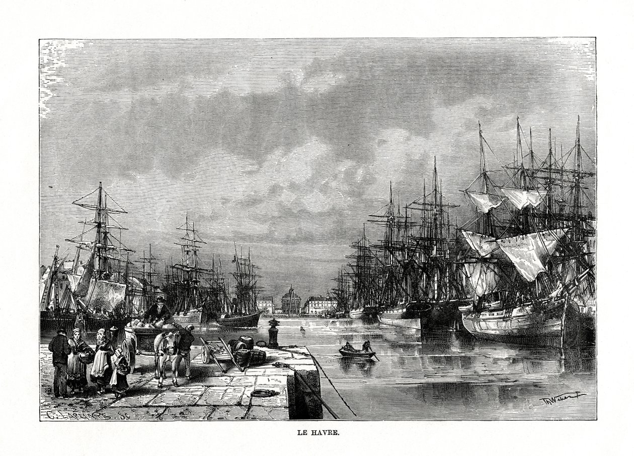 Le Havre, Normandië, Noord-Frankrijk, 1879 door C. Laplante