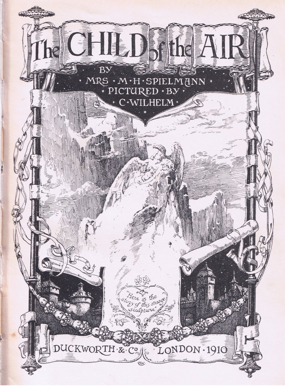 Titelpaginaontwerp, uit The Child of the Air uitgegeven door Duckworth door C. Wilhelm