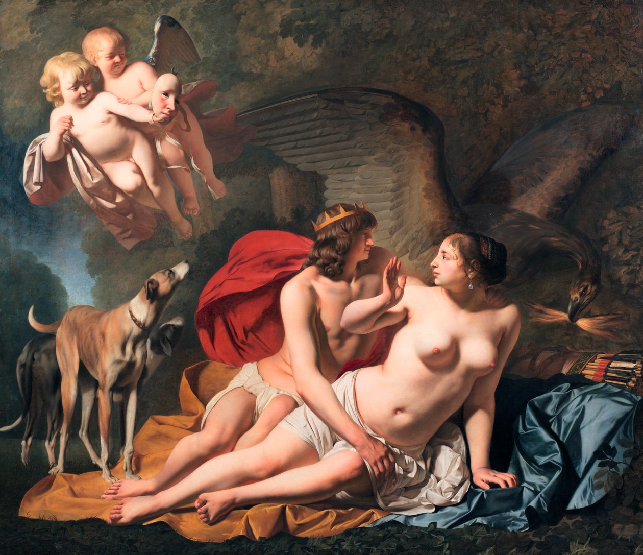 Jupiter en Callisto door Cesar Boetius van Everdingen