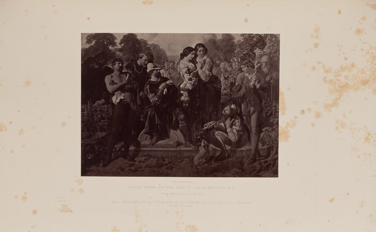 Scène uit As You Like It, door D. Maclise, R.A. door Caldesi and Montecchi