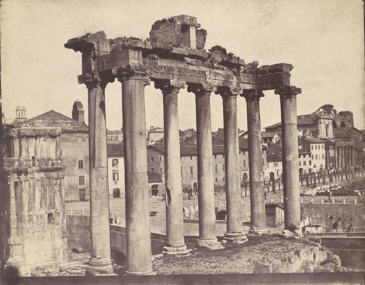 Tempel van Concord, Rome, 1850s door Calvert Jones