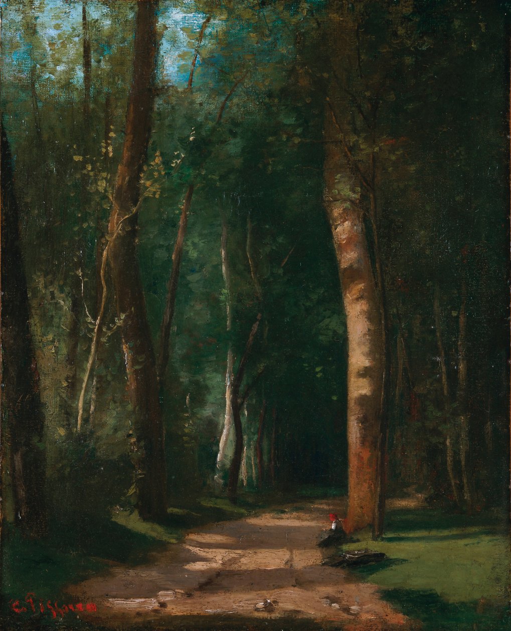 Laan in een Bos door Camille Jacob Pissarro