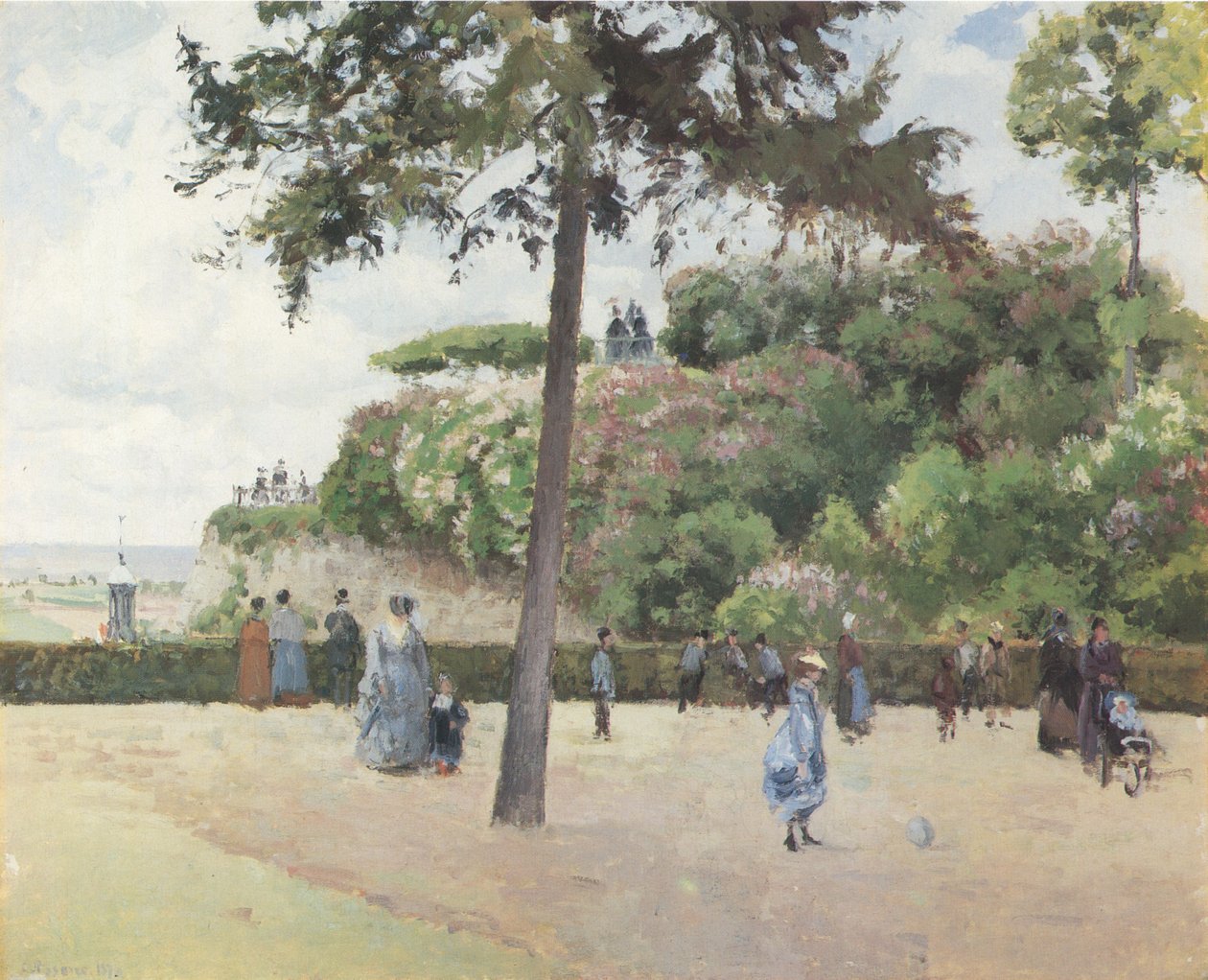 De stadstuin, Pontoise door Camille Jacob Pissarro