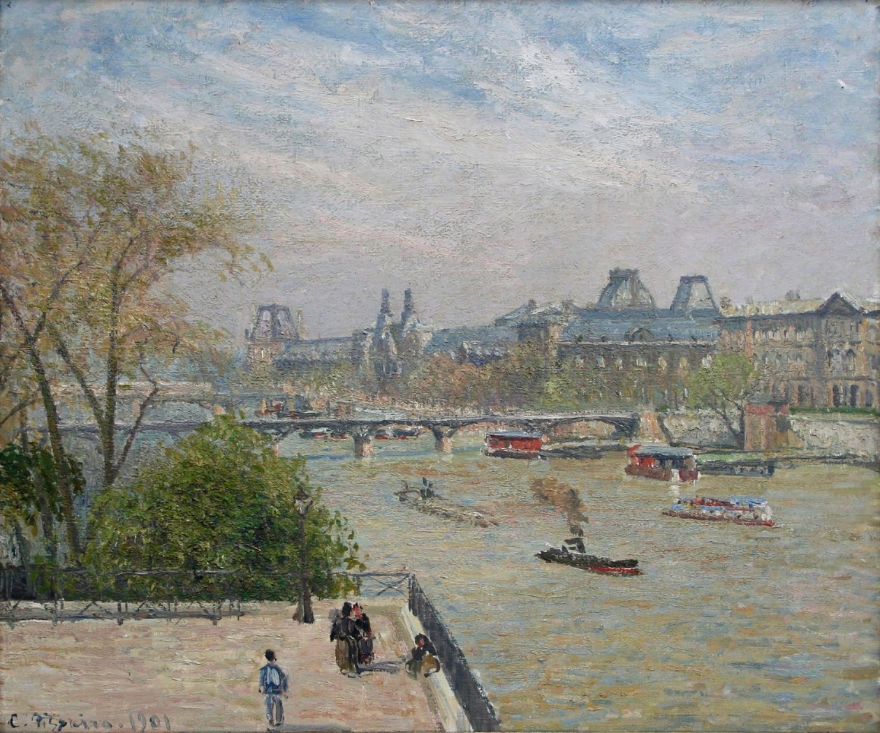 Het Louvre, de lente door Camille Jacob Pissarro