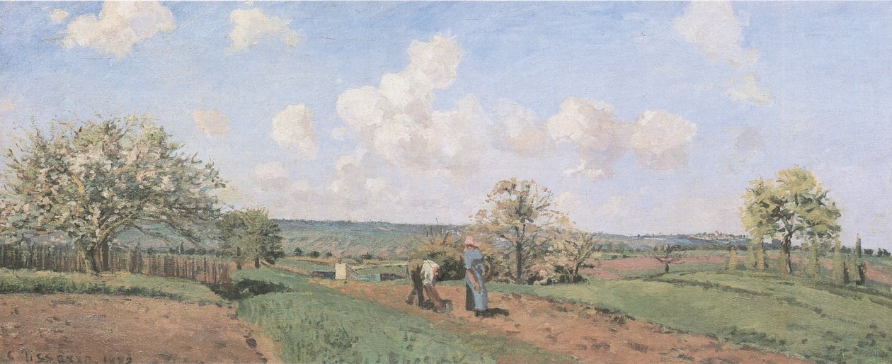 De lente door Camille Jacob Pissarro