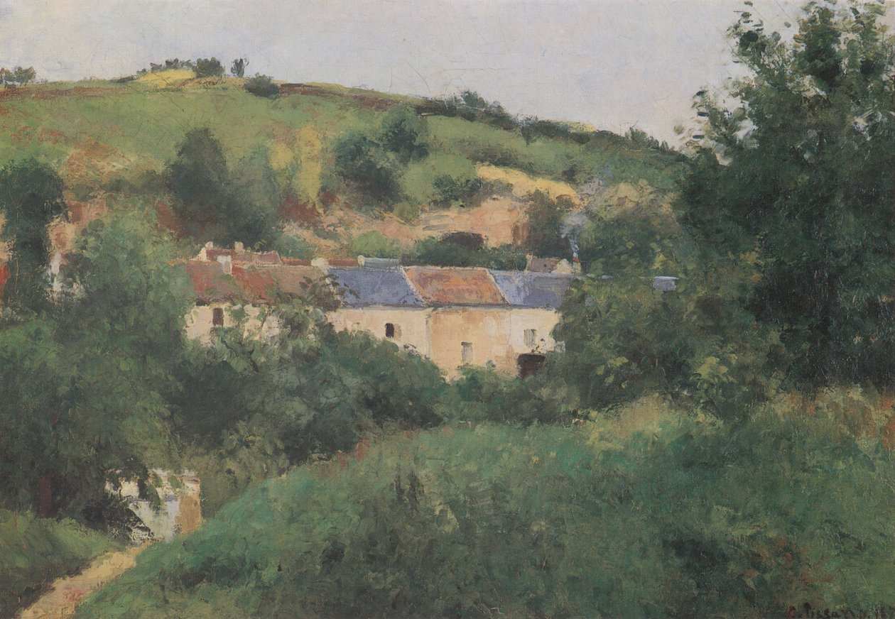 Het dorpspad door Camille Jacob Pissarro