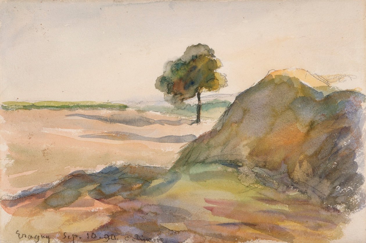 Landschap door Camille Jacob Pissarro