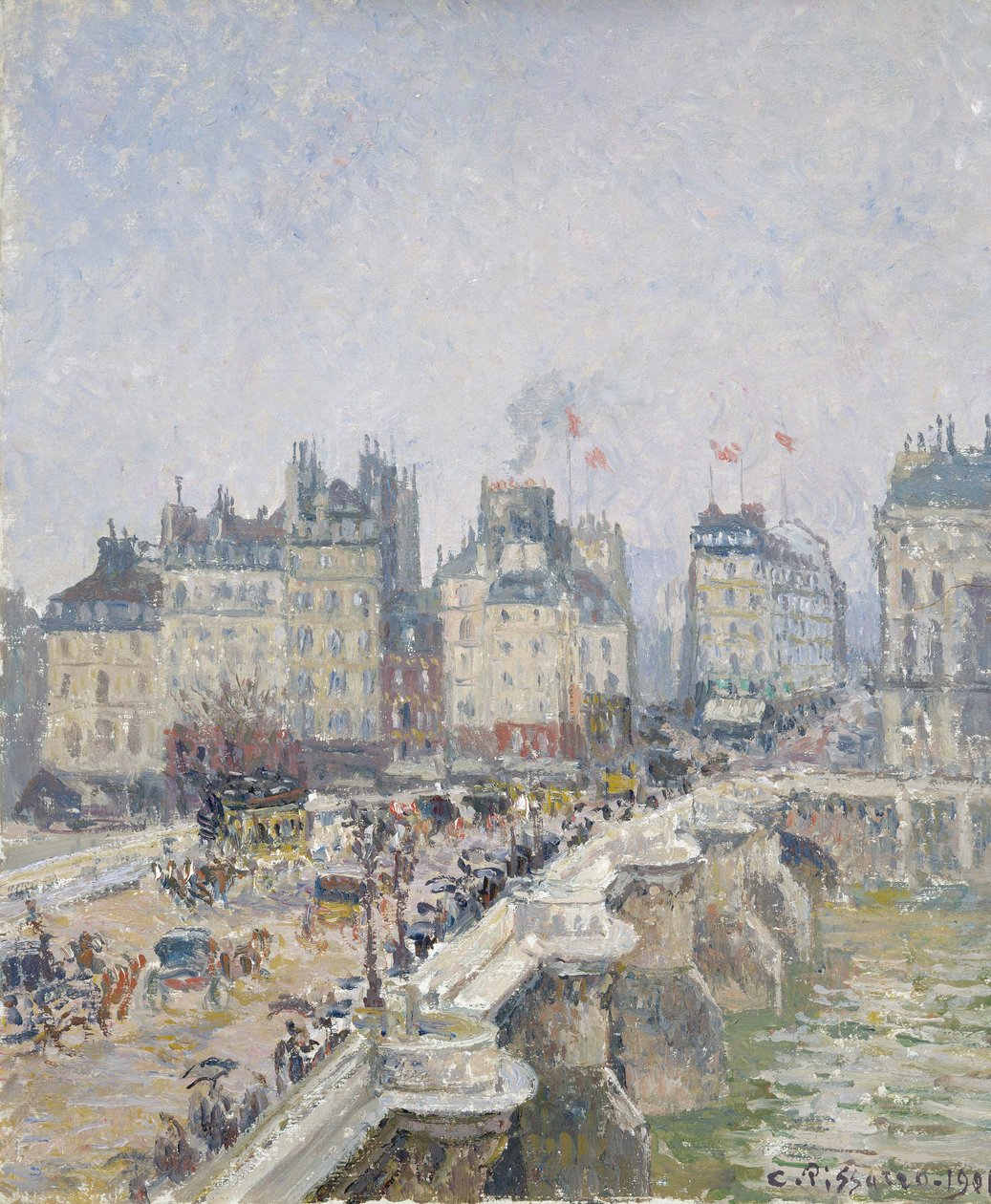 Pont Neuf, Parijs, 1901 door Camille Jacob Pissarro