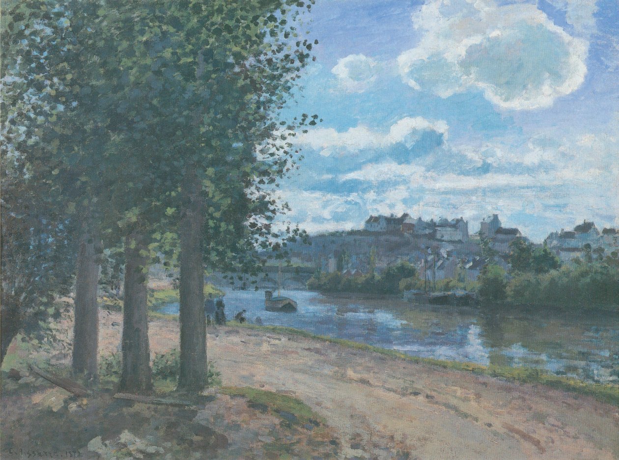 Pontoise, oevers van de Oise door Camille Jacob Pissarro