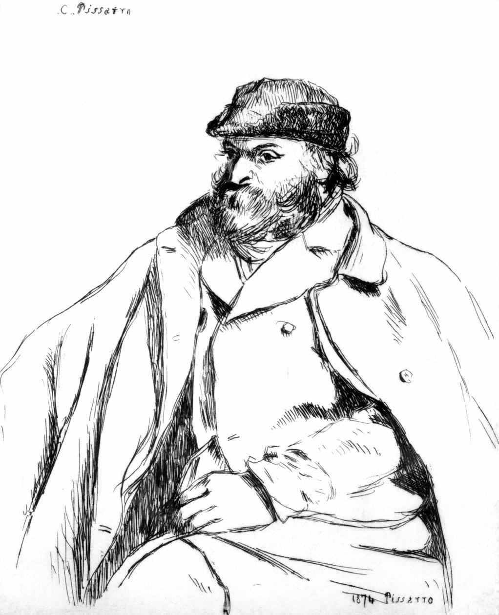 Portret van Cezanne, 1874 door Camille Jacob Pissarro