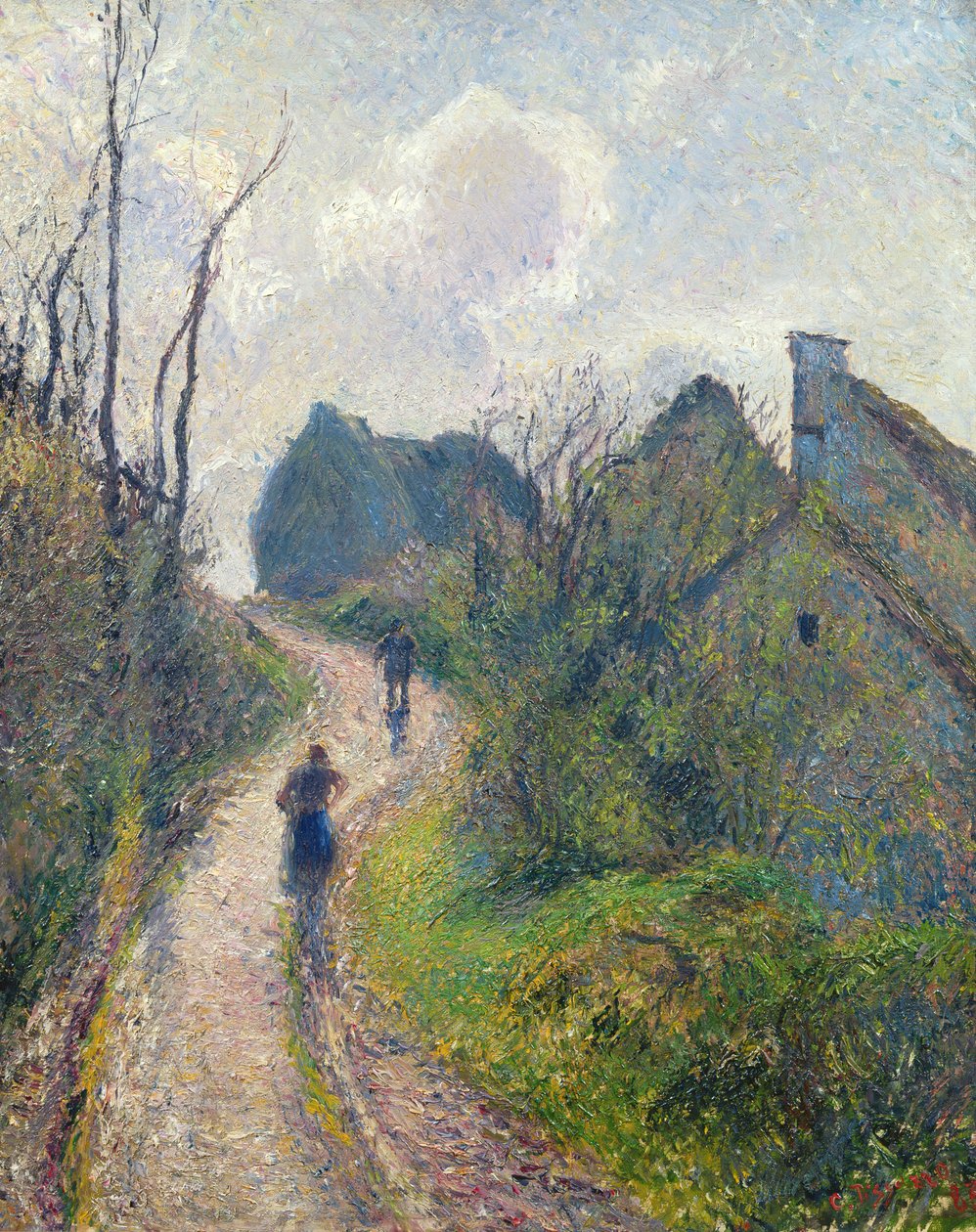 Weg die naar Osny klimt, 1883 door Camille Jacob Pissarro