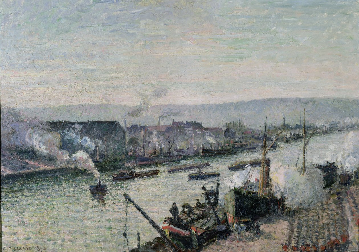 Saint-Sever Haven, Rouen, 1896 door Camille Jacob Pissarro