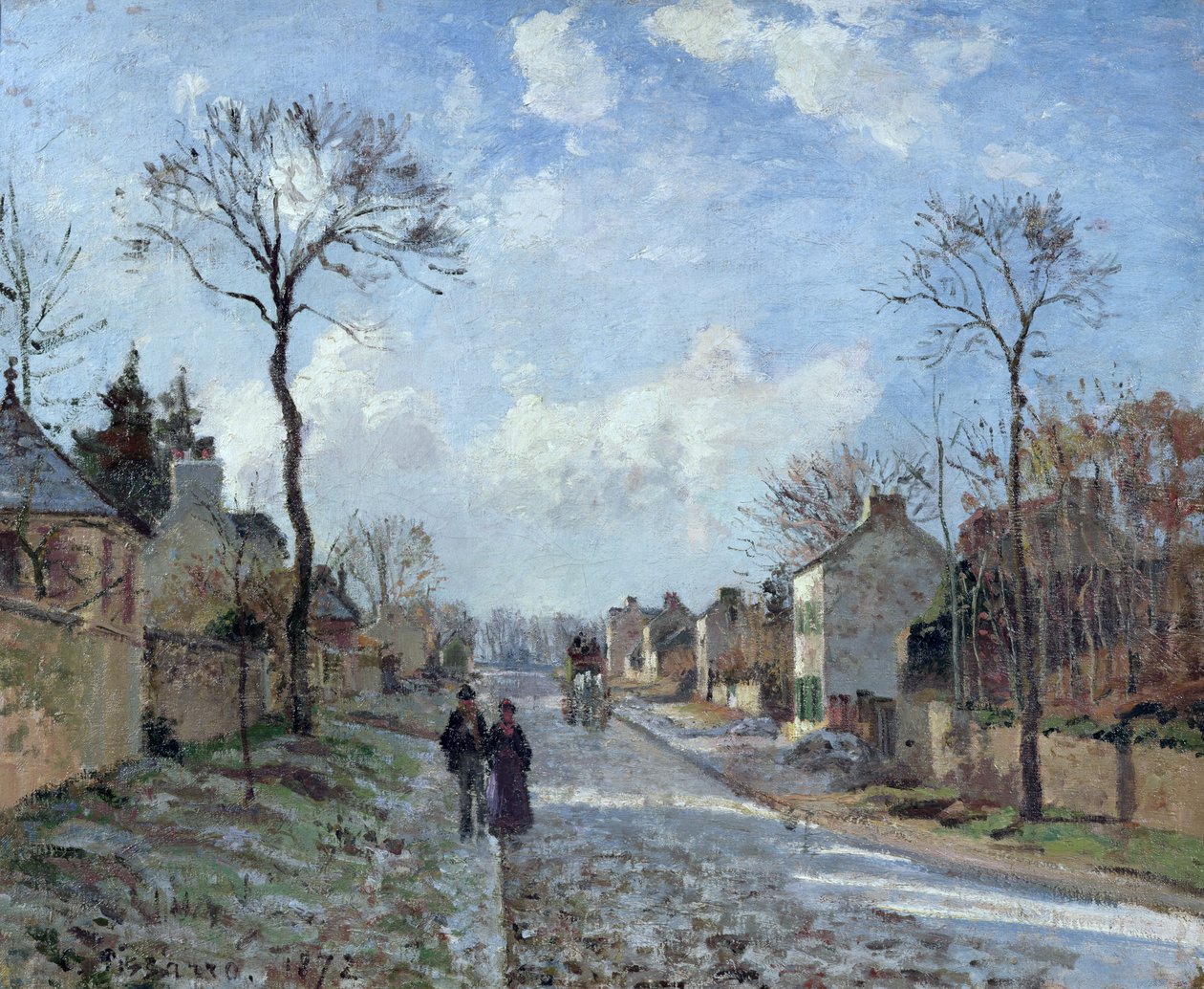 De Weg naar Louveciennes, 1872 door Camille Jacob Pissarro