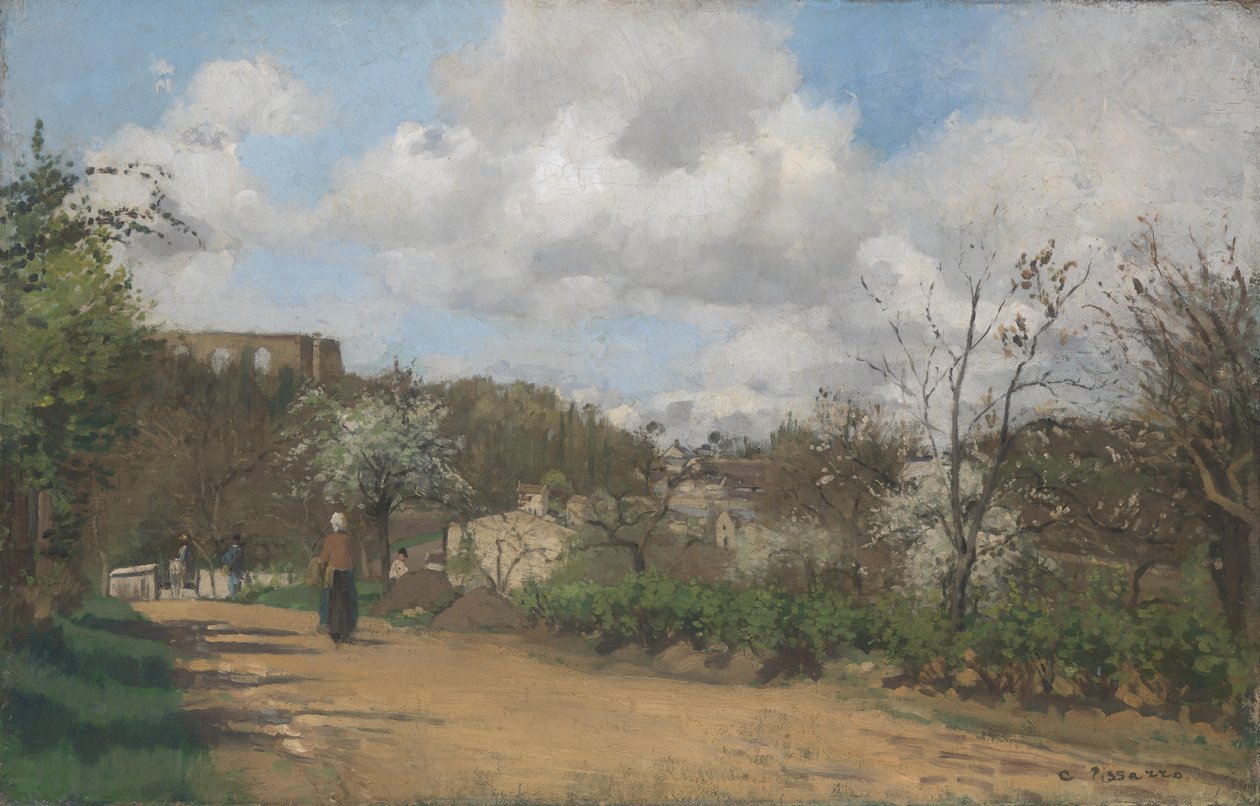 Uitzicht vanaf Louveciennes, 1869-70 door Camille Jacob Pissarro