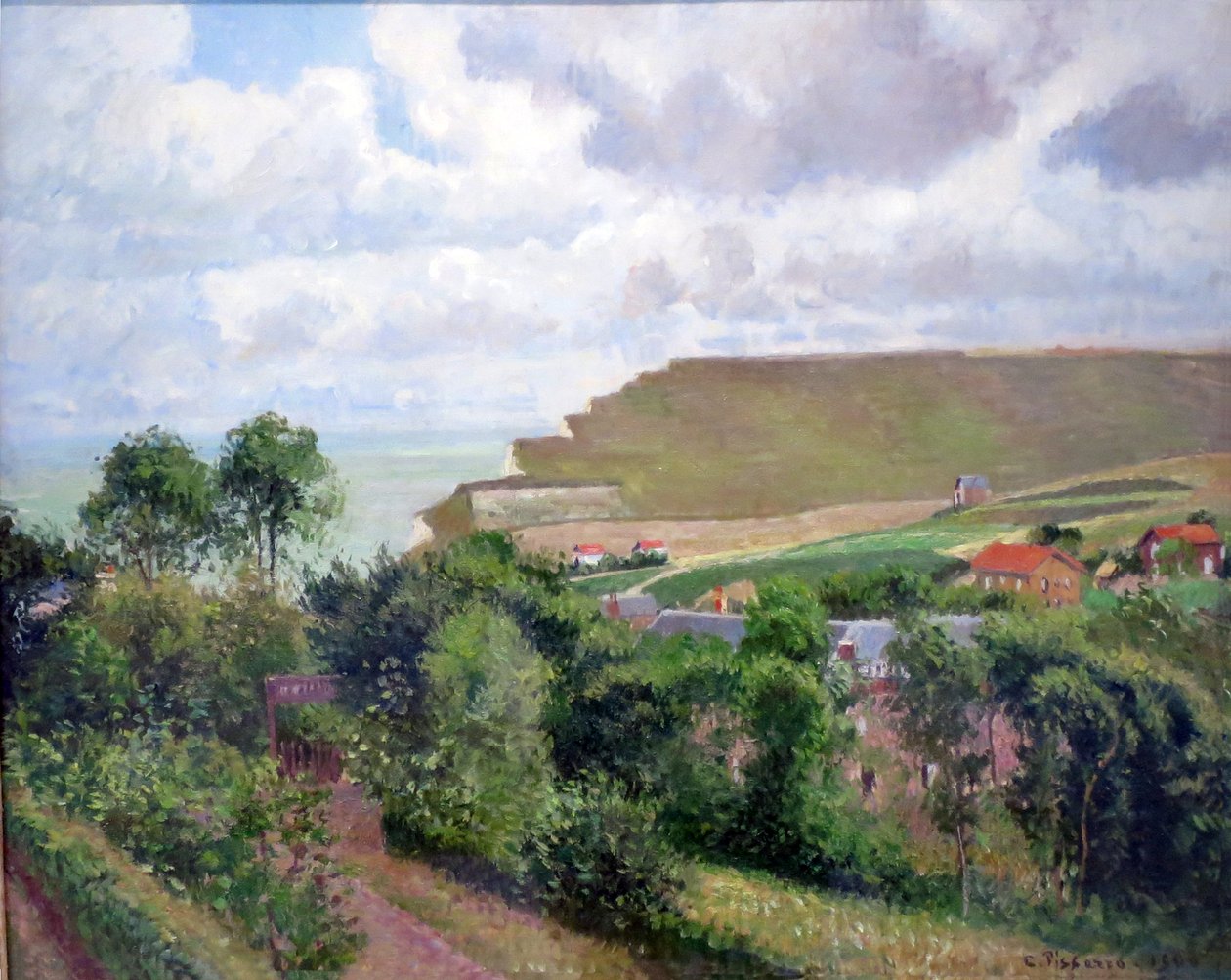 Uitzicht op Berneval door Camille Jacob Pissarro