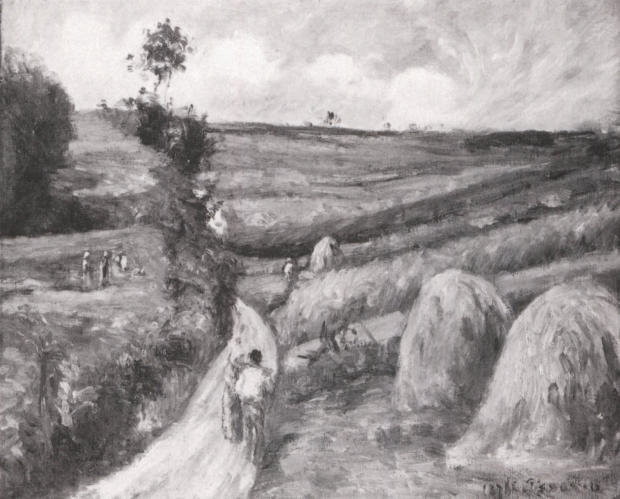 Stijgend pad, omgeving van Pontoise door Camille Jacob Pissarro