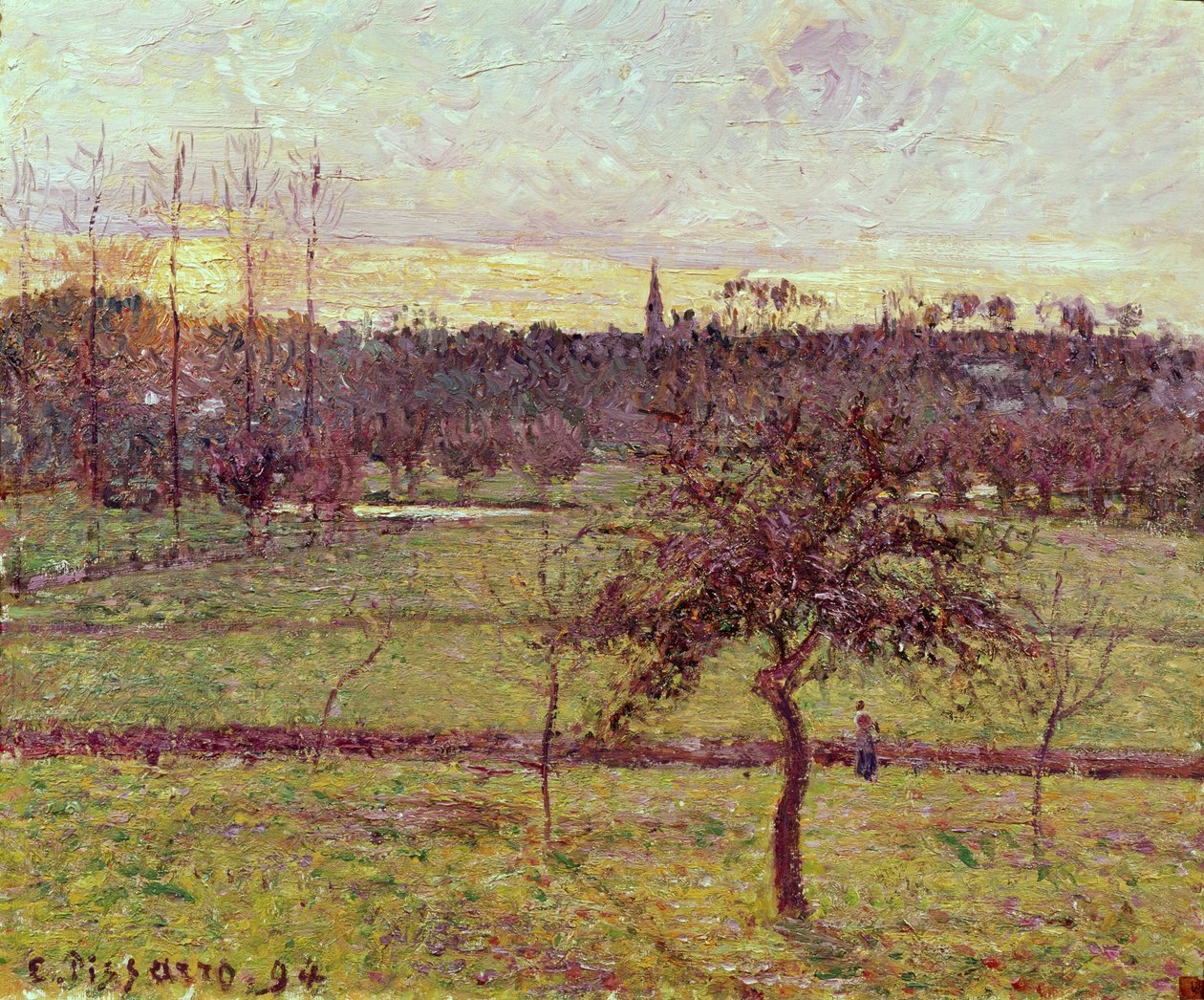 Landschap bij Eragny, 1894 door Camille Jacob Pissarro