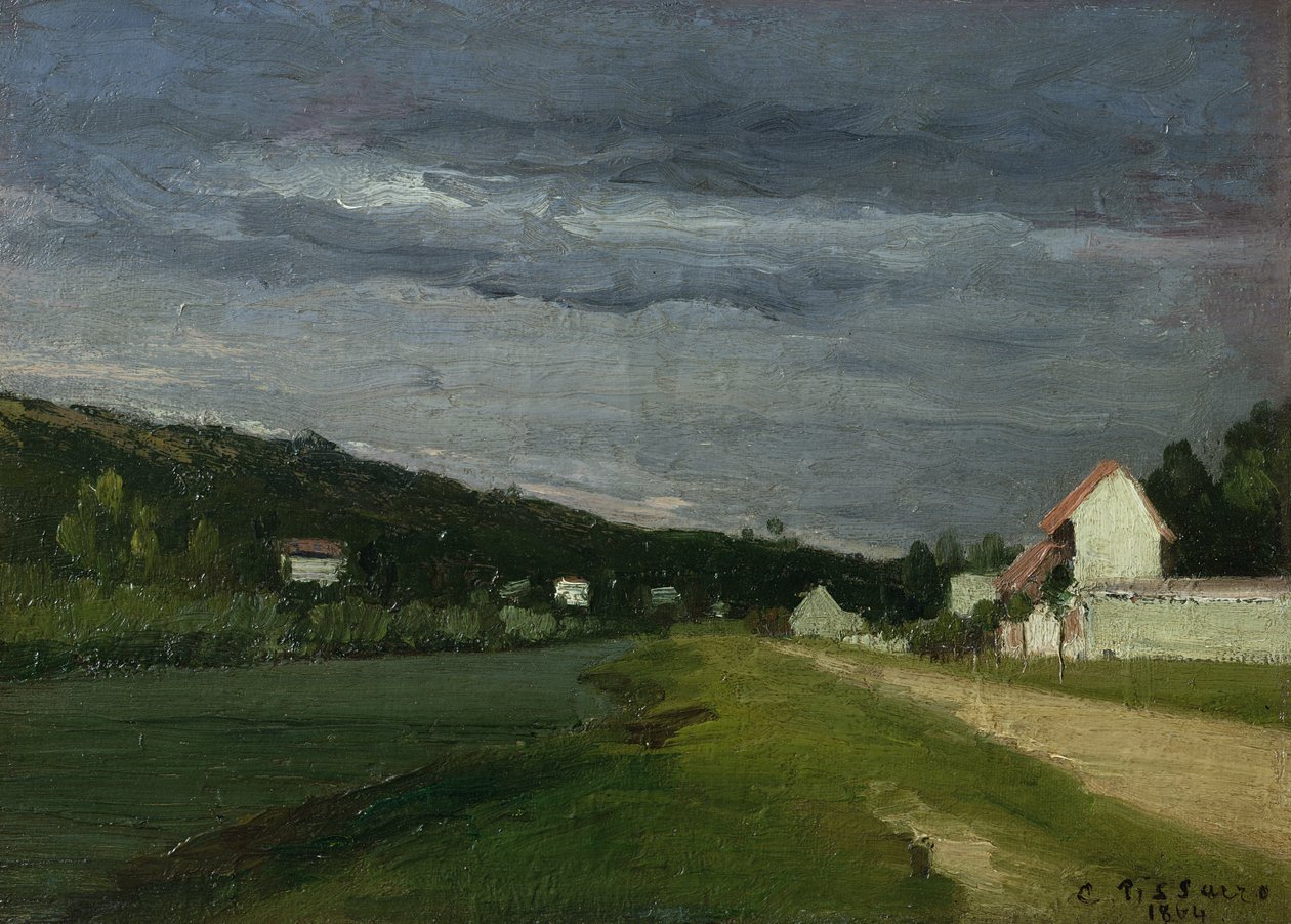 Landschap met stormachtige lucht, 1864 door Camille Jacob Pissarro