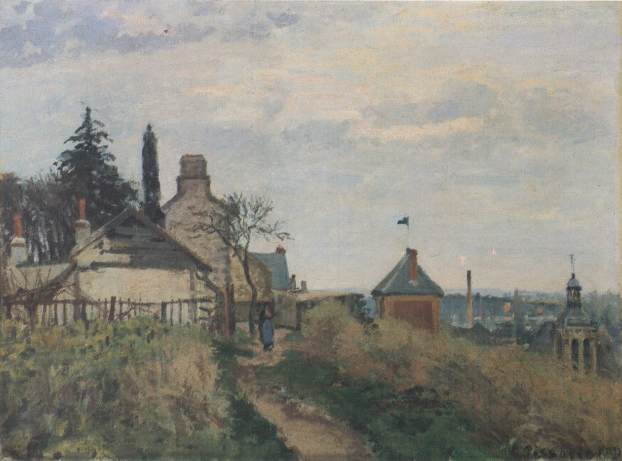 Het gerechtsgebouw, Pontoise door Camille Jacob Pissarro