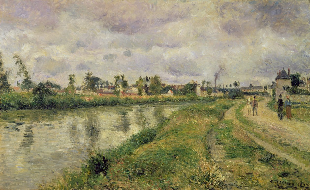 Rivierscène, 1873 door Camille Jacob Pissarro