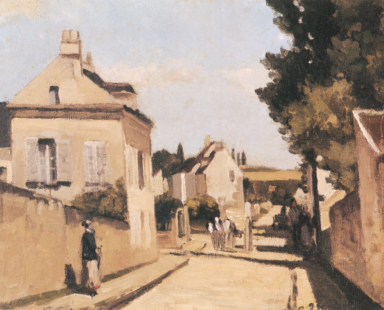Rue L’Hermitage, Pontoise door Camille Jacob Pissarro
