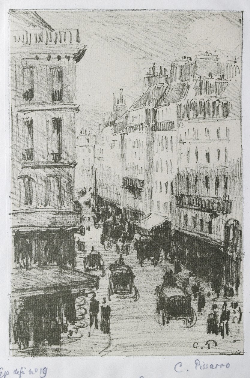 Rue Saint-Lazare, Parijs, 1897 door Camille Jacob Pissarro