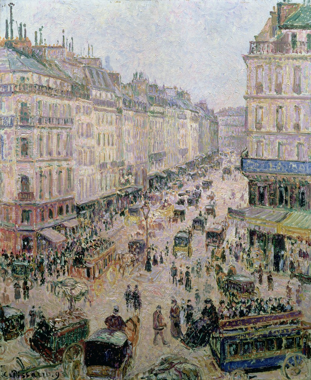 Rue Saint-Lazare, Parijs, Helder Weer, 1893 door Camille Jacob Pissarro