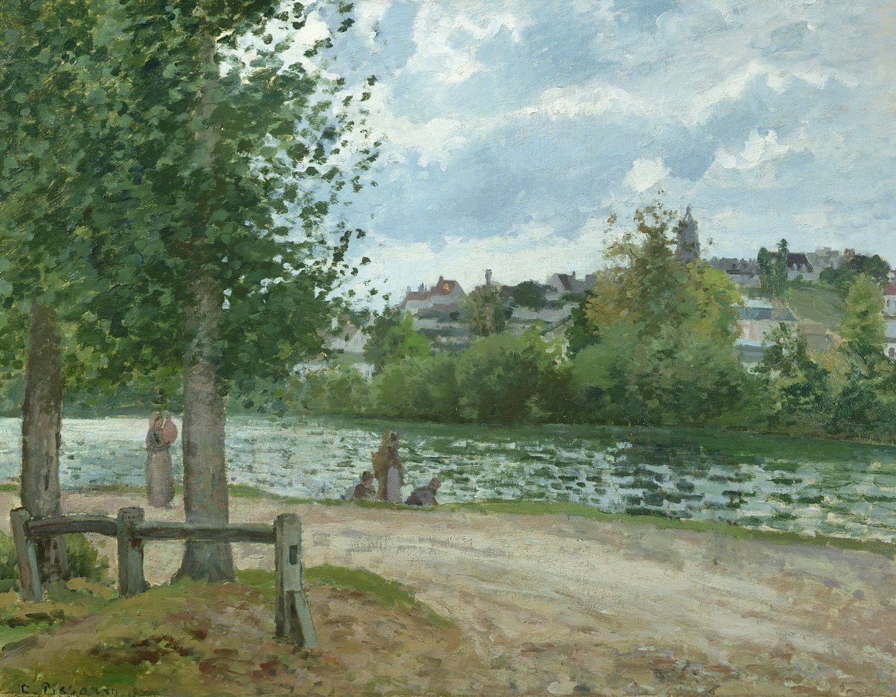 De oevers van de Oise bij Pontoise, 1870 door Camille Jacob Pissarro