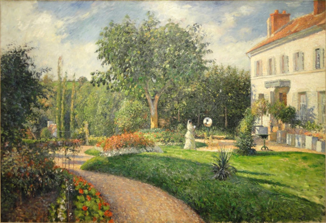 De tuin van Les Mathurins in Pontoise door Camille Jacob Pissarro