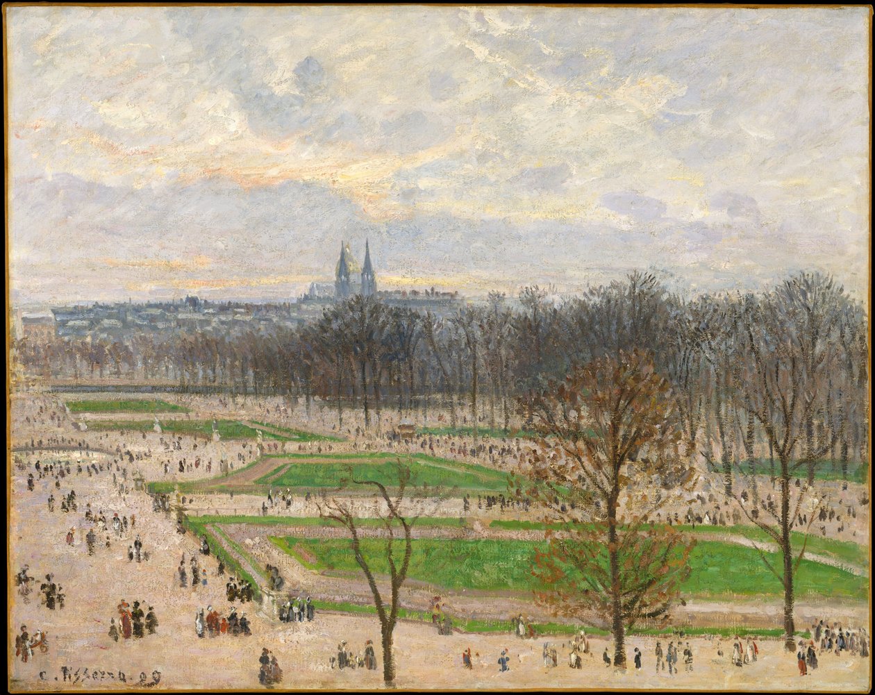 De Tuinen van de Tuilerieën op een Wintermiddag door Camille Jacob Pissarro