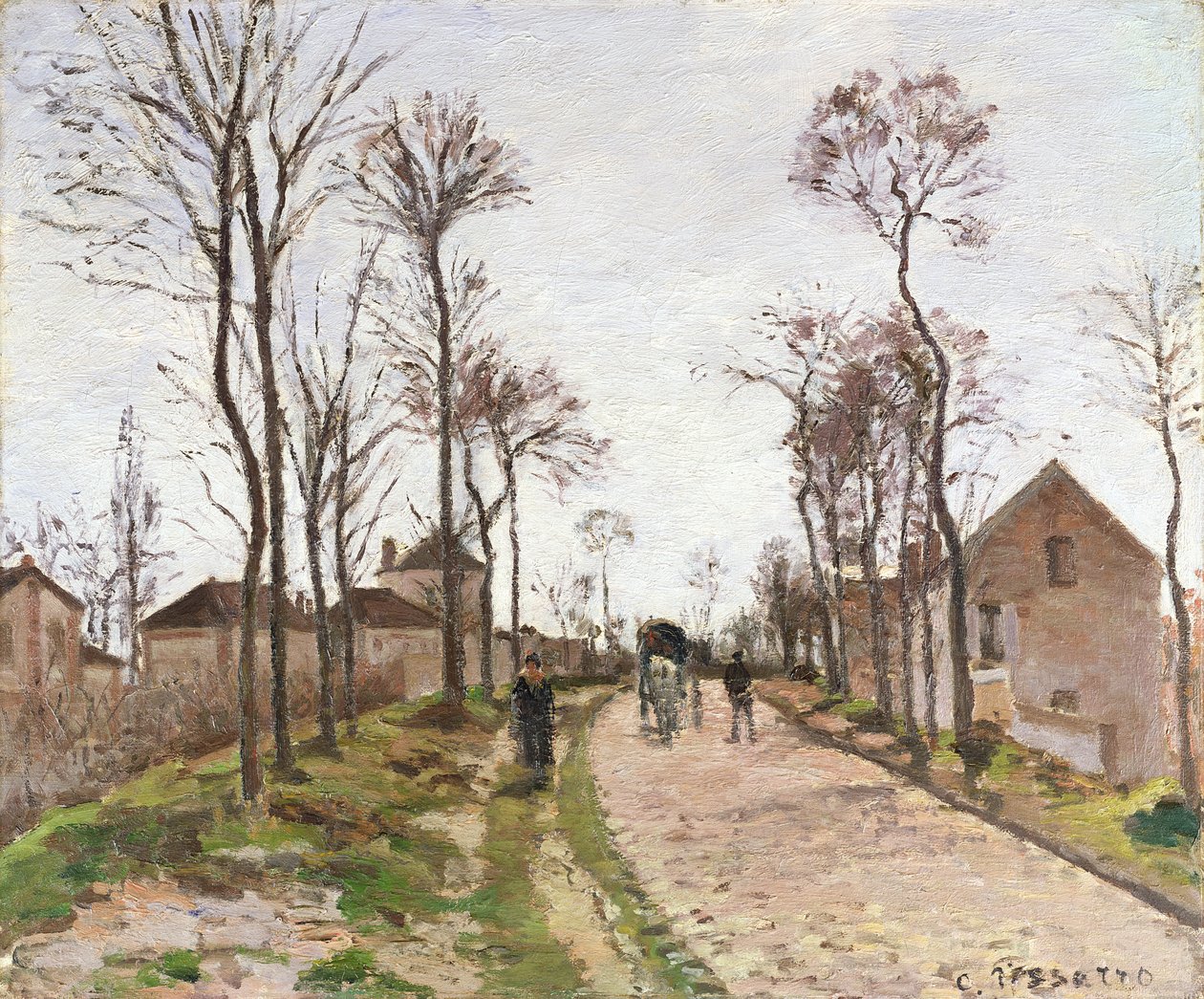 De Weg naar Saint Cyr bij Louveciennes, ca. 1870 door Camille Jacob Pissarro