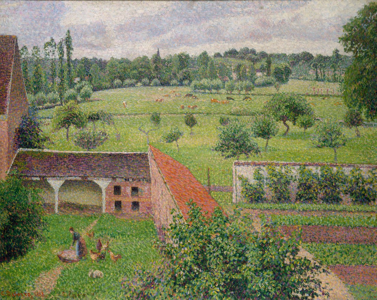 Uitzicht vanuit mijn raam, Éragny-sur-Epte door Camille Jacob Pissarro