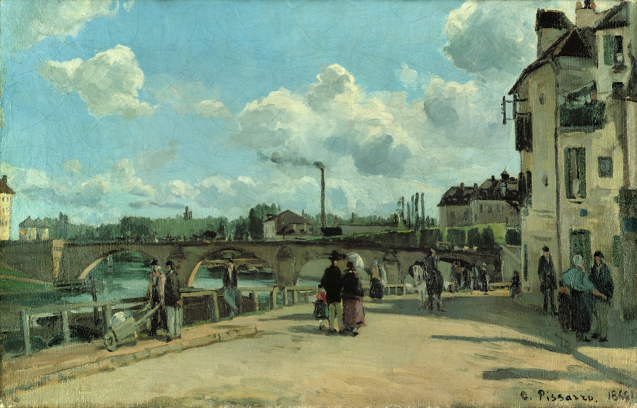 Uitzicht op Pontoise: Quai au Pothuis, 1868 door Camille Jacob Pissarro